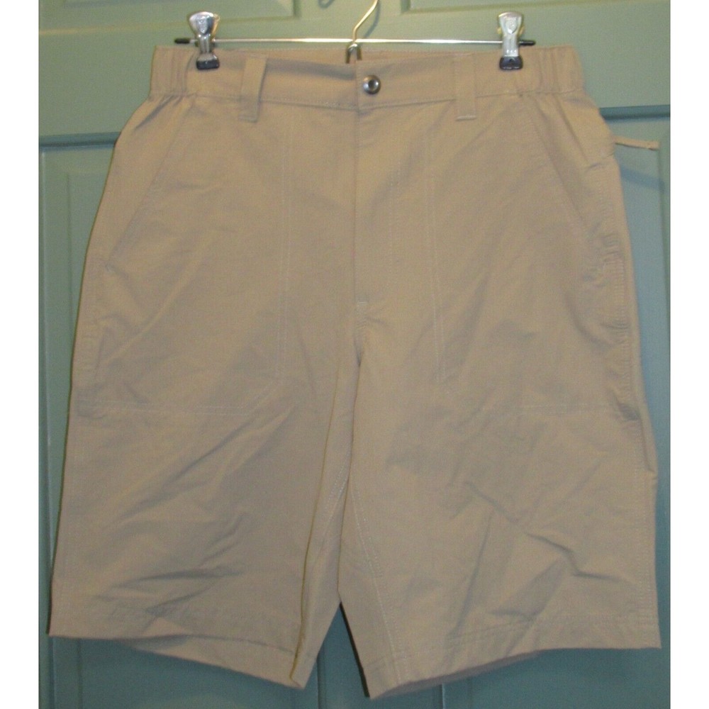 Orton Brothers Clothing Co. Women's Tan Flat Front Nylon Spandex Shorts Size S